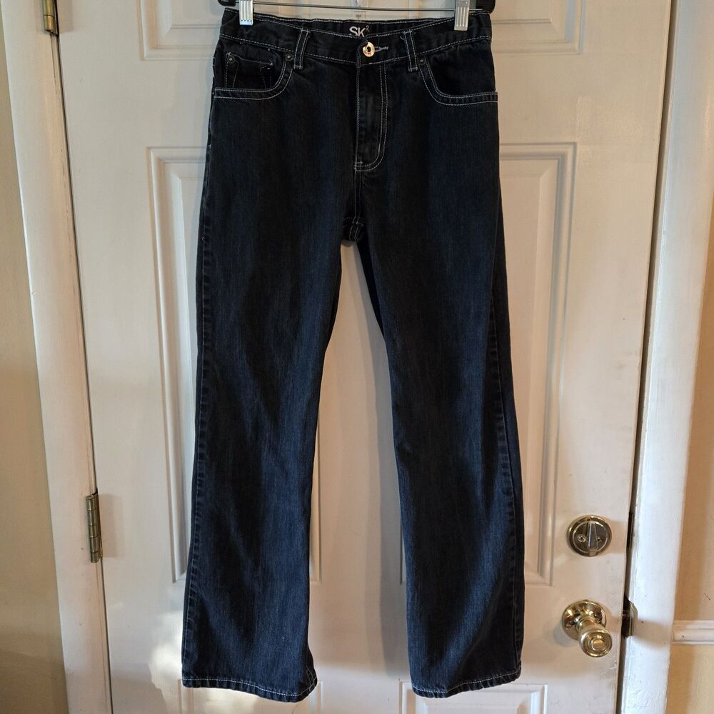 SK APPAREL 2- Boys Size 14 Straight Jeans Flex Adjustable Waist Band Y2K School